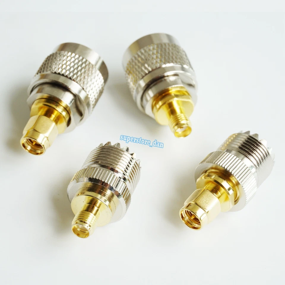 4Pcs PL-259 UHF SO239 Connector Kits PL259 SO-239 To SMA Male Female RF Adapter - Image 1 of 1