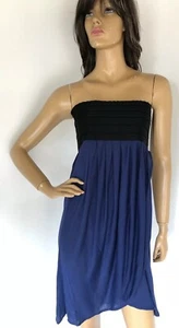 NWT $264 Elizabeth and James sz S Tulip Dress Short Strapless blue and black - Picture 1 of 6