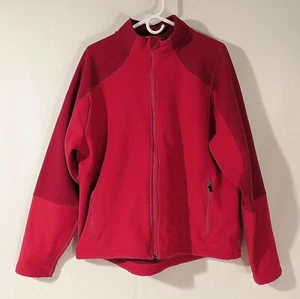 LL BEAN Mens XL REG Nylon Soft Shell Jacket Fleece Lined Red Full Zip - Picture 1 of 6