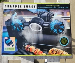 Sharper Image Barbecue Grill Light + Fan BBQ Portable Adjustable 12 LED - Picture 1 of 14