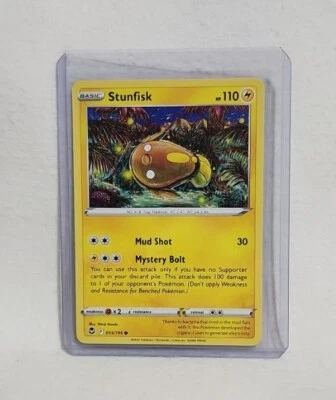 Lightly Played Pokémon TCG Stunfisk Silver Tempest 055/195 Common Card - Image 1 of 2