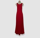 $650 Badgley Mischka Women's Red Two-Tone Self-Tie Back Gown Dress Size 8