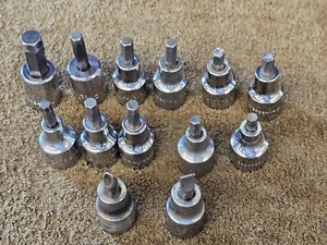 13 Blackhawk Socket Bit Set 3/8" Drive SAE Hex Flat Head Driver 7/32" 3/16" - Picture 1 of 17