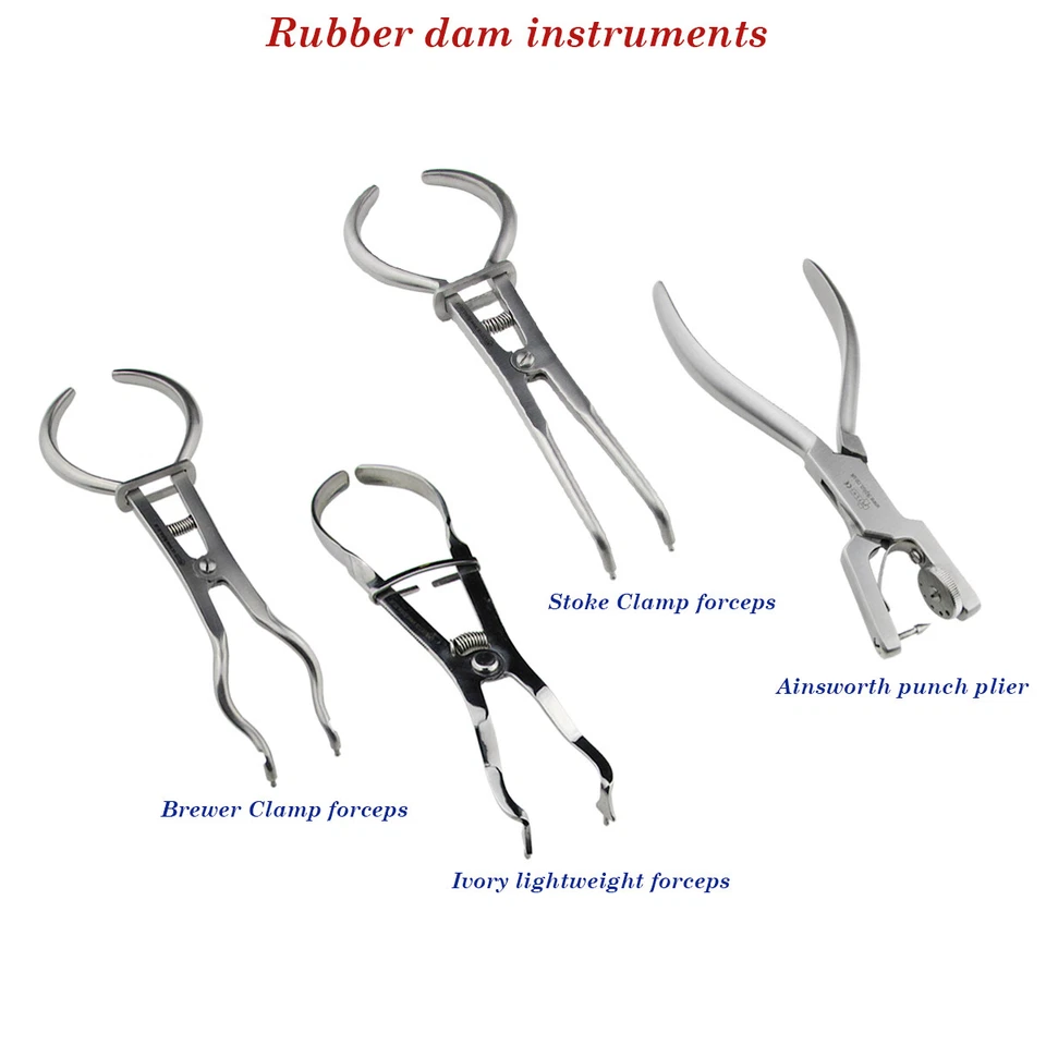 TK PLUS Dentaire Caoutchouc Digue Ivoire Ainsworth Stoke Brasseur Pinces Farabeuf