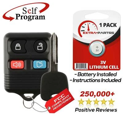For 1998 1999 2000 2001 2002 Lincoln Town Car Keyless Remote Fob + 4C Key Foto 1 de 4