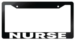 Nurse Glossy Black Plastic License Plate Frame - Picture 1 of 1