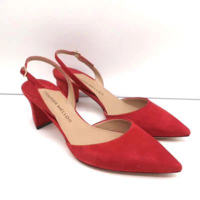 Tamara Mellon Liaison 55 Slingback Pumps Red Suede Size 36.5 NEW - Image 1 of 4