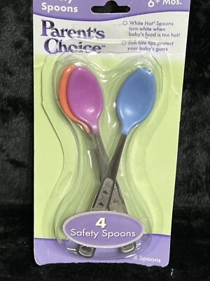 Parents Choice Safety Spoons White Hot Spoons Turns Hot,food is Hot 6M+ 3pk - Image 1 of 4