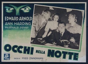 fotobusta film OCCHI NELLA NOTTE Edward Arnold Ann Harding Reginald Denny GM - Picture 1 of 1
