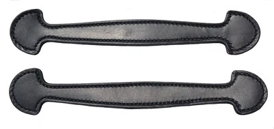 par de asas de maletero de vapor de cuero negras dobles y cosidas hechas en EE. UU. #102 Foto 1 de 4