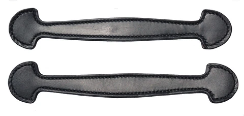pair of Black double and stitched Leather Steamer trunk handles Made In USA #102 Cover