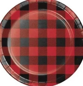 Buffalo Plaid 7 Inch Plates Plates 8 Pack Fall Christmas Party Decorations - Picture 1 of 1