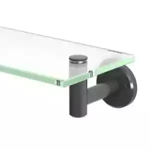 Gatco 4246 Mensola bagno in vetro latitude in ottone nichel satinato cromato lucido - Foto 1 di 3
