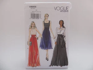 Vogue 8955 V8955 Loose Fitting Wide Leg Pants, Palazzos PATTERN Sz 6-14 or 14-22 - Picture 1 of 8