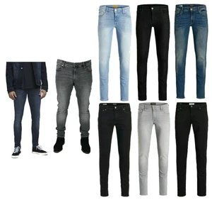 Pantalones de mezclilla azules Jack & Jones Liam para hombre de calce ajustado últimos - Imagen 1 de 54