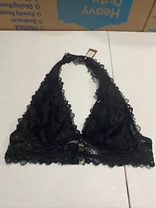 NWT YELETE Women's Bralette Halter Bra V-Neck Lingerie Floral Print Lace Size M - Picture 1 of 9
