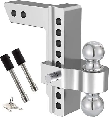 Adjustable Trailer Hitch Fits 2.5" Receiver with 8" Drop/Rise Drop Hitch 18500lb - Image 1 of 4