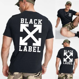NEW Unisex 100% Cotton Short Sleeves Black Label Arrows Graphic Tee T Shirt Top - Picture 1 of 7