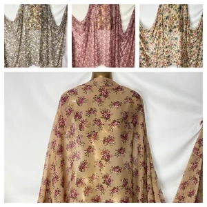 NEW*Crinkle Chiffon Polyester Floral Prints Dress/Crafts Fabric*FREE P&P* - Picture 1 of 30