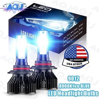 For Jaguar F-Pace 2017-2019 9012 LED Headlight High Low Beam Bulb 8000K Blue - Image 1 of 4