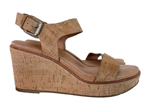 Gentle Souls By Kenneth Cole Platform Cork Wedge Judi Sandals Heels Size 9 M - Picture 1 of 20