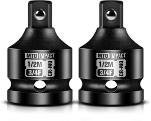 2 Pieces 3/4" Female to 1/2" Male Impact Socket Adapter, 3/4" Drive Impact So... - Picture 1 of 7