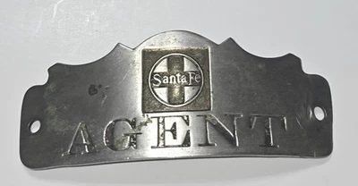 Sombrero insignia emblema vintage obsoleto de agente ferroviario de Santa Fe  Foto 1 de 2