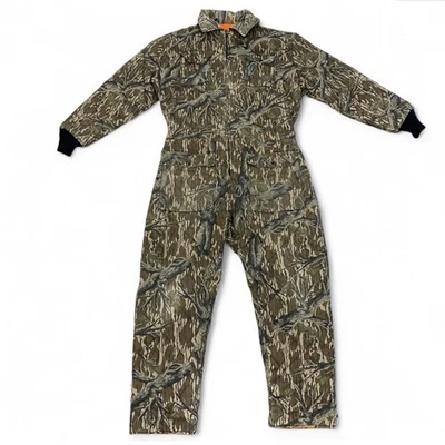 VTG Mossy Oak Reversible Hunting Coveralls XL Tall – Camo/Blaze Orange USA Made - Image 1 of 4