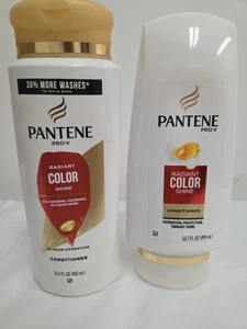 Lot of 2- Pantene Pro-V Radiant Color Shine BOTH Conditioner Set 15 & 16.7 fl oz - Picture 1 of 3
