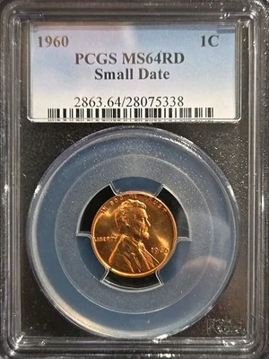 1960-D Small Date Lincoln Cent  PCGS MS64RD Red - Image 1 of 4
