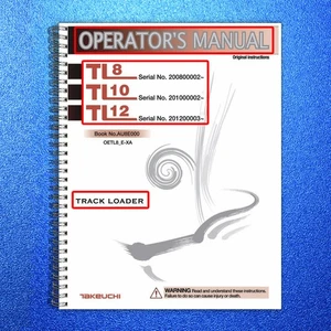 TAKEUCHI TRACK LOADER TL8 TL10 TL12 OPERATORS MANUAL - WIRE BOUND - COVERS - Picture 1 of 6
