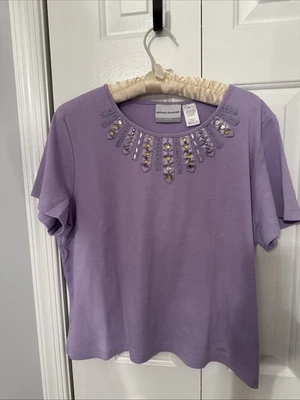 Alfred Dunner Lavender Knit Top - Image 1 of 4