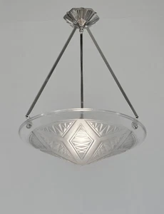 MAYNADIER : FRENCH 1930 ART DECO CHANDELIER  ... lamp pendant muller era France - Picture 1 of 7