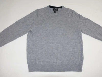 Suéter Tahari Para Hombre Cuello Redondo Grande Gris Claro 100% Lana Merino Pullover L Foto 1 de 4