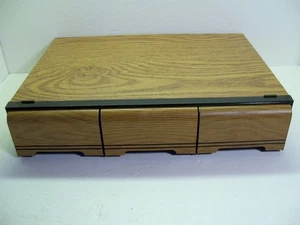 Vintage 3 Drawer Cassette Tape Storage Cabinet, Holds 42 Tapes, Faux Wood Finish - Bild 1 von 9