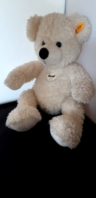 STEIFF Stofftier Teddy LOTTE / ca. 40 cm lang / m. Knopf, Schild und Fahne - Bild 1 von 4