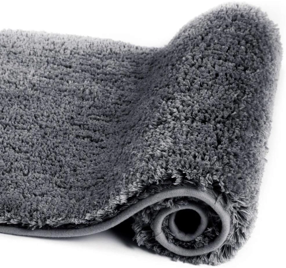 Bath Rug, Non Slip Bath Mat Water Absorbent Soft Shaggy Mat Rugs for Shower - Image 1 of 4