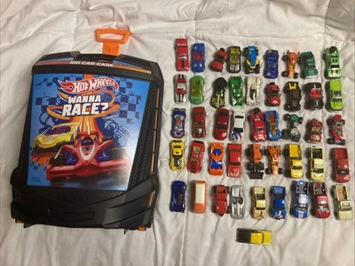 Hot Wheels 100+ Carry Case Rolling Storage Case w/ Handle & Wheels + 51 Cars - Image 1 of 4