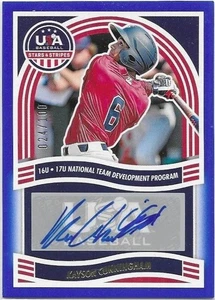 Panini 2024 Stars & Stripes KAYSON CUNNINGHAM Blue Auto 24/100 - USA Baseball RC - Foto 1 di 1