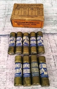 Vintage Box of 9 Shawmut Cartridge Fuses, 3A, 250V - Cat# 2001 - Picture 1 of 22
