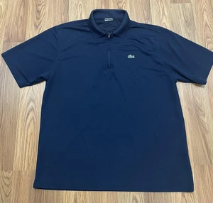 Lacoste Sport Polo Shirt Mens XL Navy Quarter Zip Athletic Performance Croc Logo - Picture 1 of 9