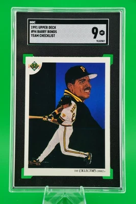 1991 Upper Deck #94  - Barry Bonds - Pittsburgh Pirates - SGC 9 - Image 1 of 2