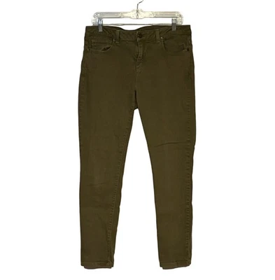 Pantalones de mezclilla ajustados Michael Kors para mujer 10 verde oliva algodón elástico Foto 1 de 4