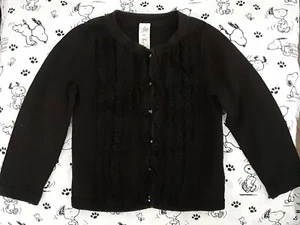 Cherokee black knit cardigan dress sweater w/ruffles baby girls size 12 months - Picture 1 of 4