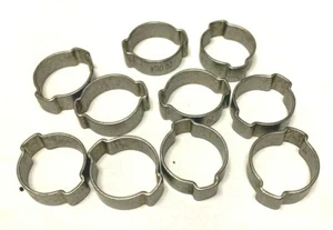 (10) Qty. of Oetiker 15100010 Hose Clamps, SS, 3/4 In., 1720R, 2-Ear Clamps - Picture 1 of 2