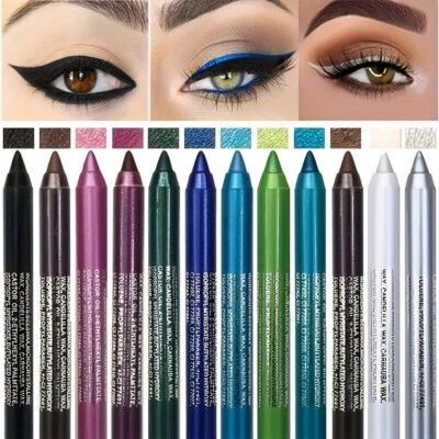 12 pieces of eyeliner pencil with pencil sharpener suit color eyeliner pencil - Image 1 of 4