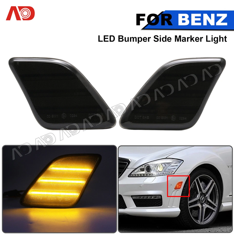 Smoked LED Side Marker Lamp For 2010-2013 Mercedes-Benz W221 S Class CLS63 AMG - Image 1 of 4