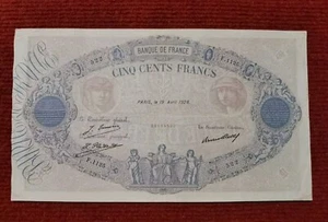 Billet 500 fr Bleu et Rose du 19-4- 1928 alph. F.1125 FAY30/31 TTB - Imagen 1 de 2