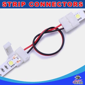 10X1 10mm 2 pins strip to strip connector for led strip with 15CM wire IP20   - Picture 1 of 3
