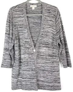 Coldwater Creek Cardigan Sweater 2X  20/22 Gray Silk/Cotton Coastal Cottage  - Picture 1 of 10
